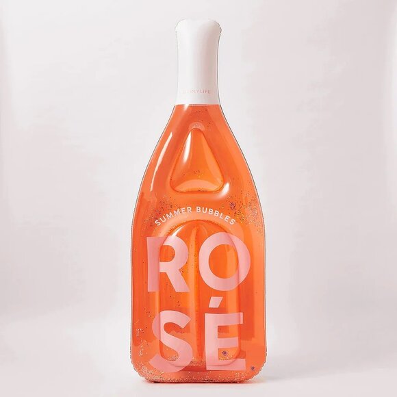 Sunnylife Inflatable Rose Bottle Luxe Lie-On Pool Float - Picture 3 of 3